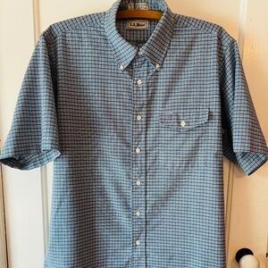 VTG LL Bean Shirt Men’s 17 /XL Grn Plaid Button-Down USA Single Needle Tailoring
